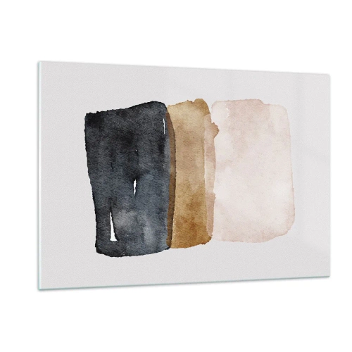 Glastavla - Bild på glas - Komposition av jordens färger - 120x80 cm