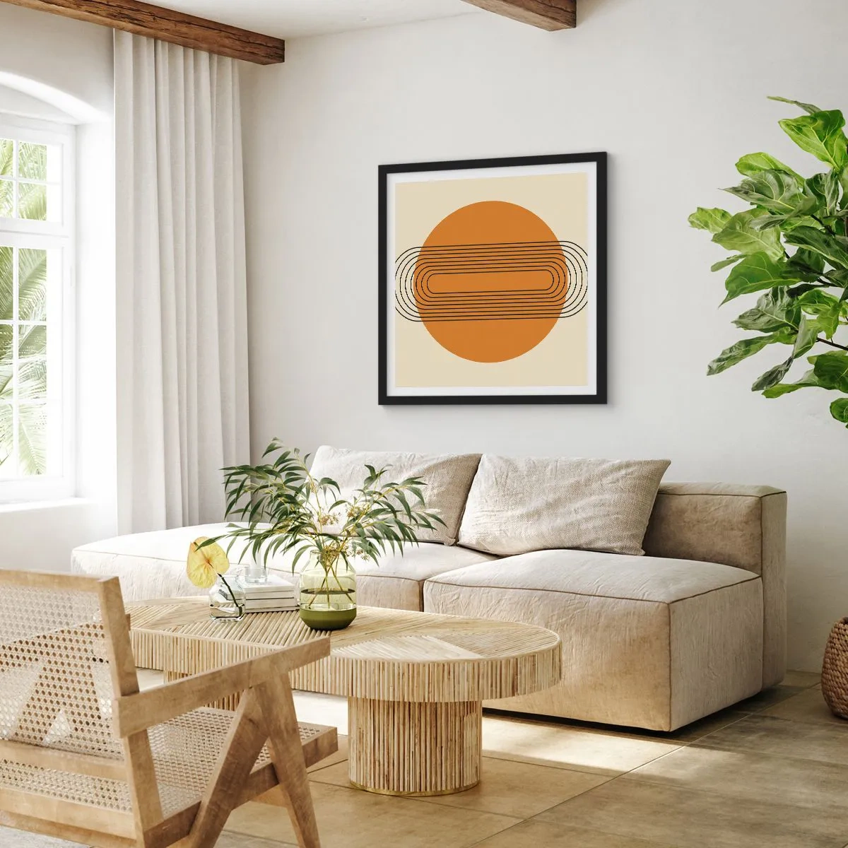 Affisch i svart ram - Perfekt plan - 50x50 cm