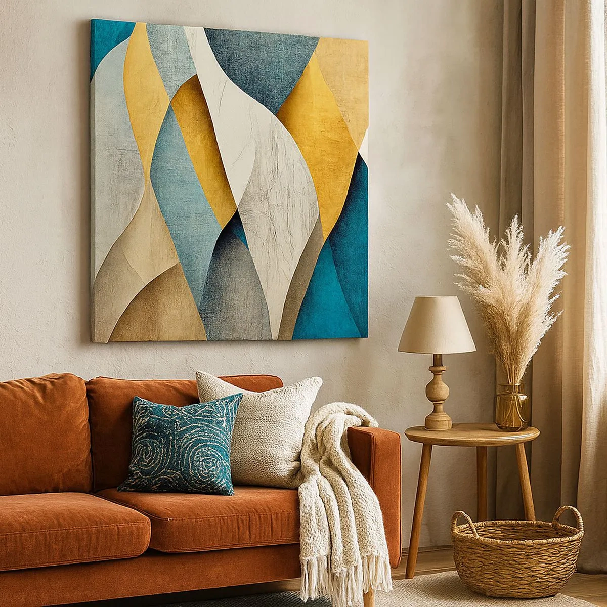 Canvastavla - Bild på duk - Rytm och vågrörelse - 30x30 cm