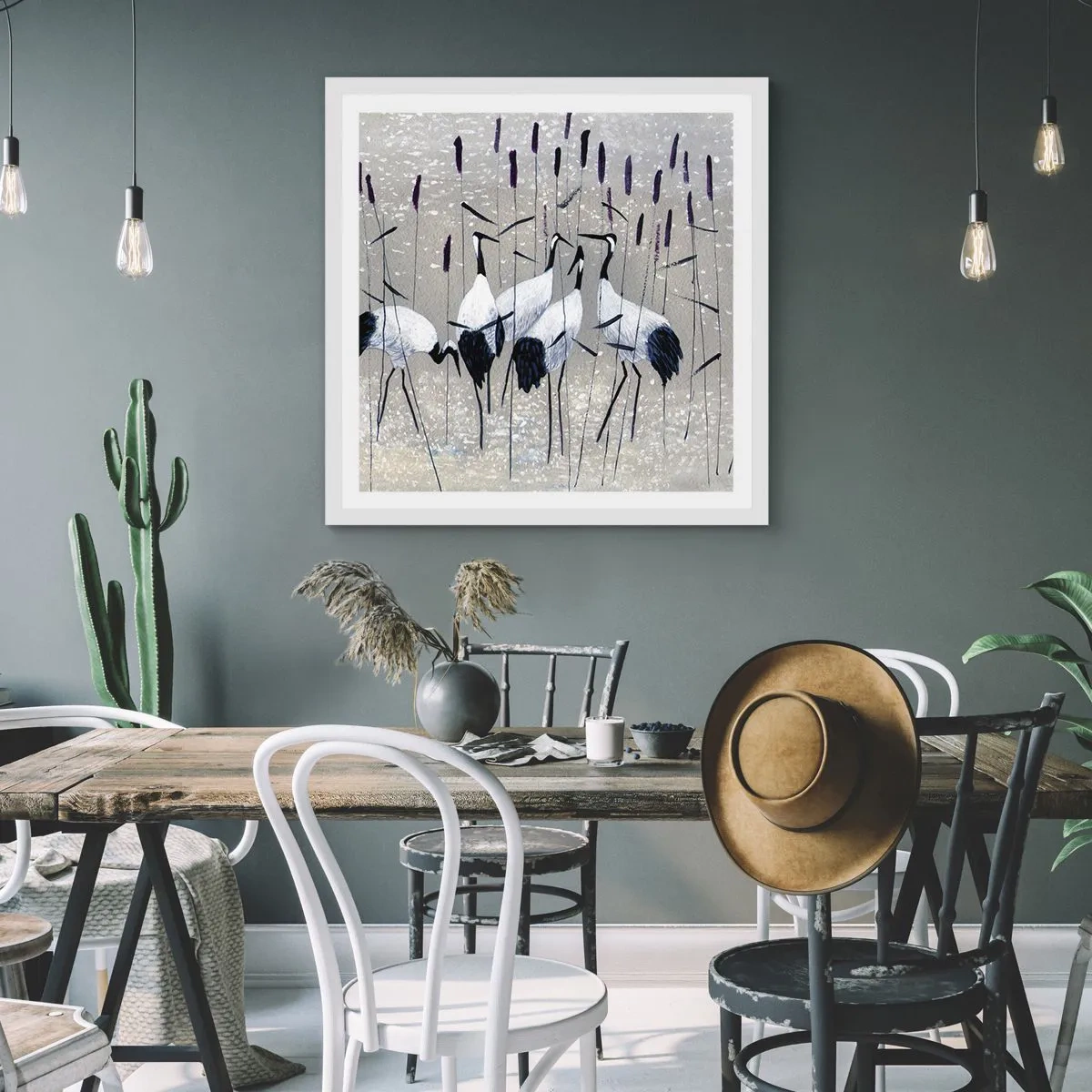 Affisch i vit ram - Bland sina - 50x50 cm