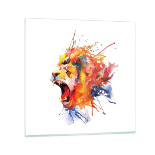 Glastavla - Bild på glas - Explodera med ilska - 40x40 cm