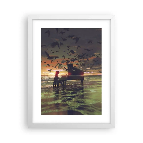 Affisch i vit ram - Konsert för piano och vågor - 30x40 cm