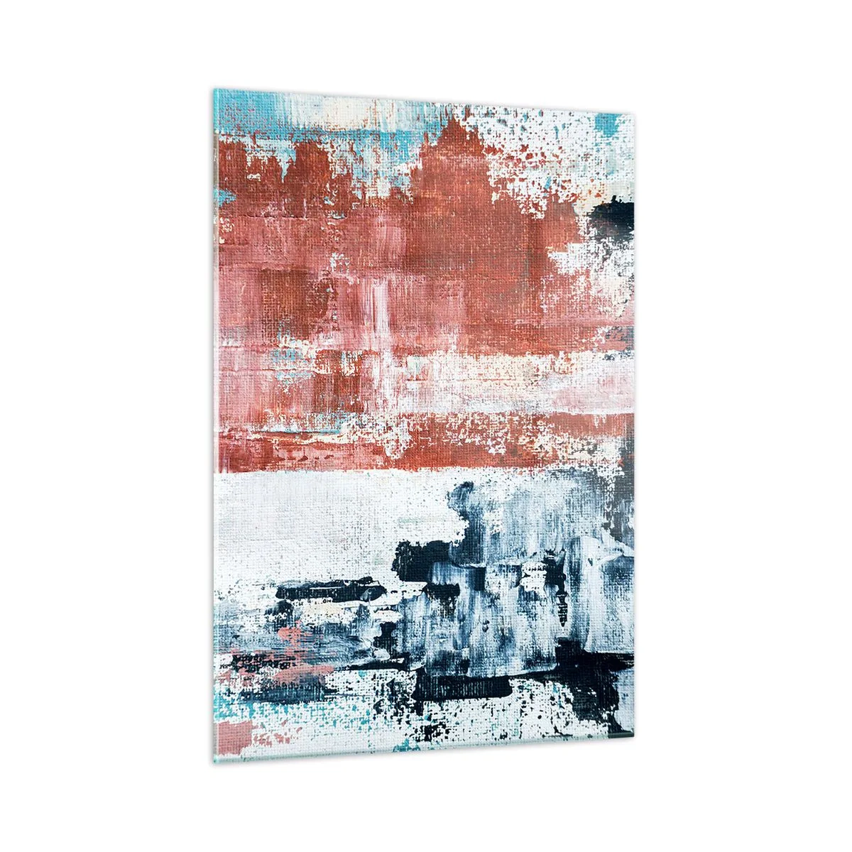 Glastavla - Bild på glas - Abstrakt halvt om halvt - 50x70 cm