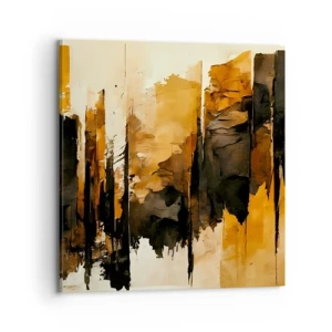 Canvastavla - Bild på duk - Harmoni av svart och guld - 70x70 cm