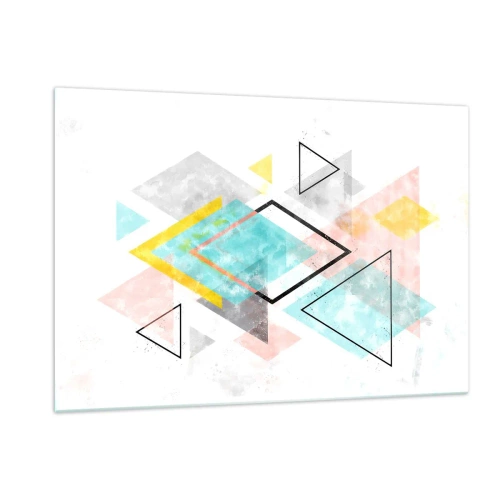Glastavla - Bild på glas - Geometriskt spel - 120x80 cm