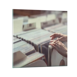 Glastavla - Bild på glas - I jakten efter känslor - 40x40 cm