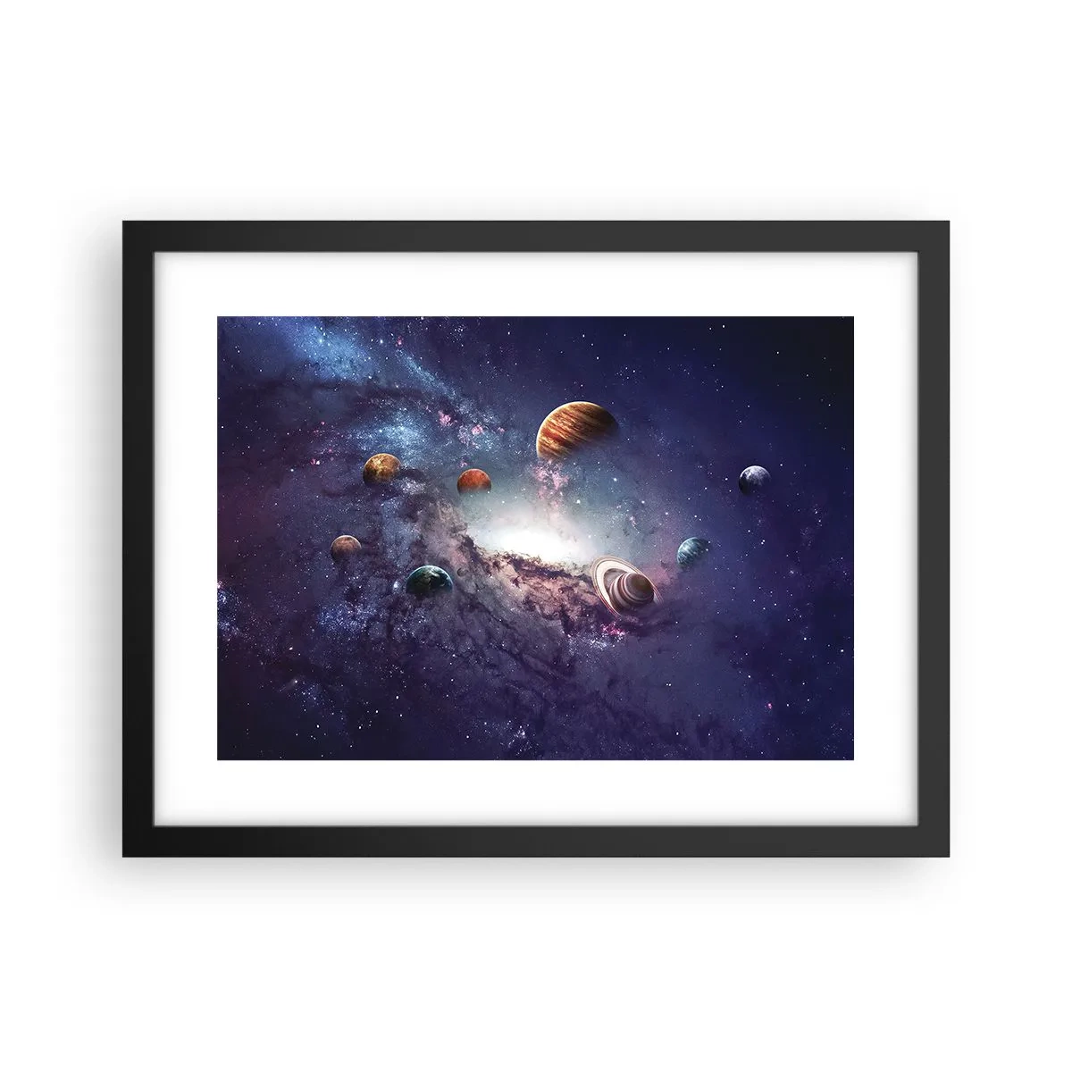 Affisch i svart ram - Sol- och danssystem - 40x30 cm