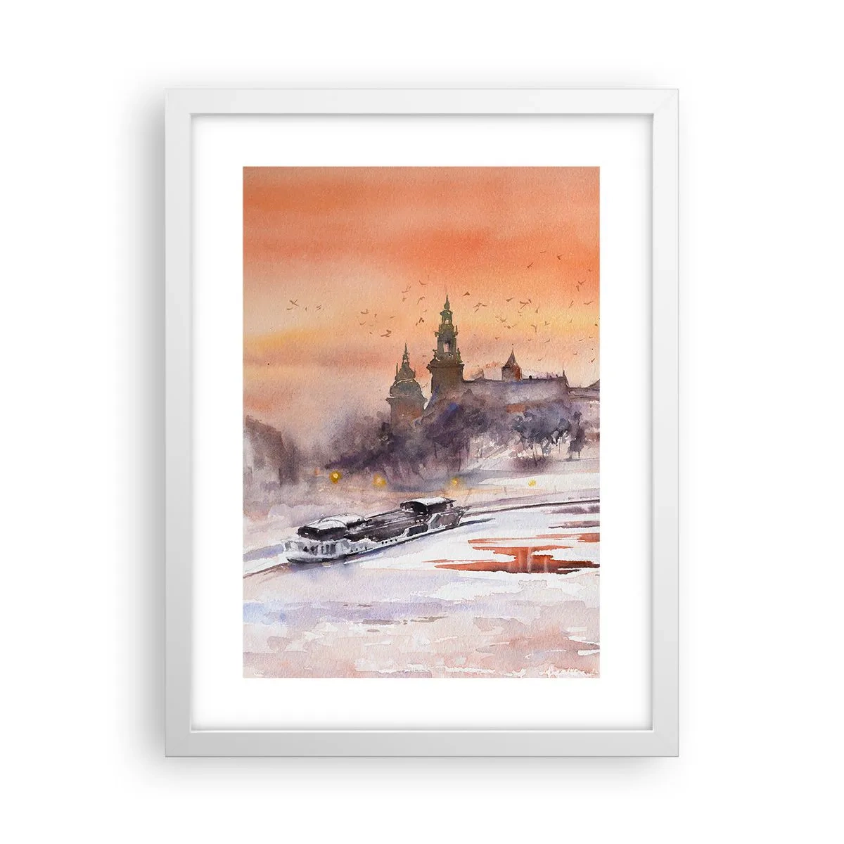 Affisch i vit ram - Kunglig solnedgång - 30x40 cm