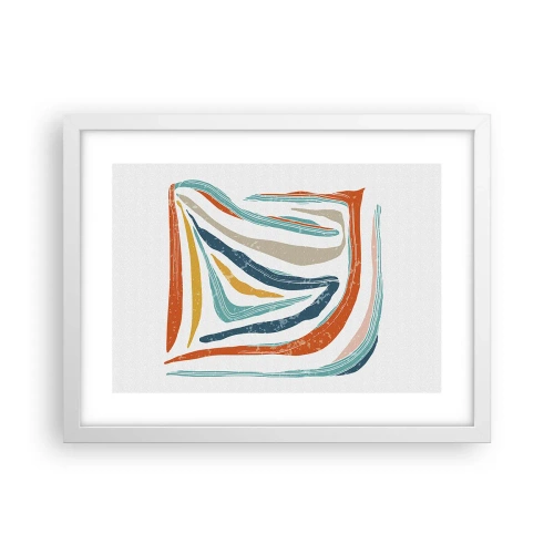 Affisch i vit ram - Vänligt leende abstraktion - 40x30 cm