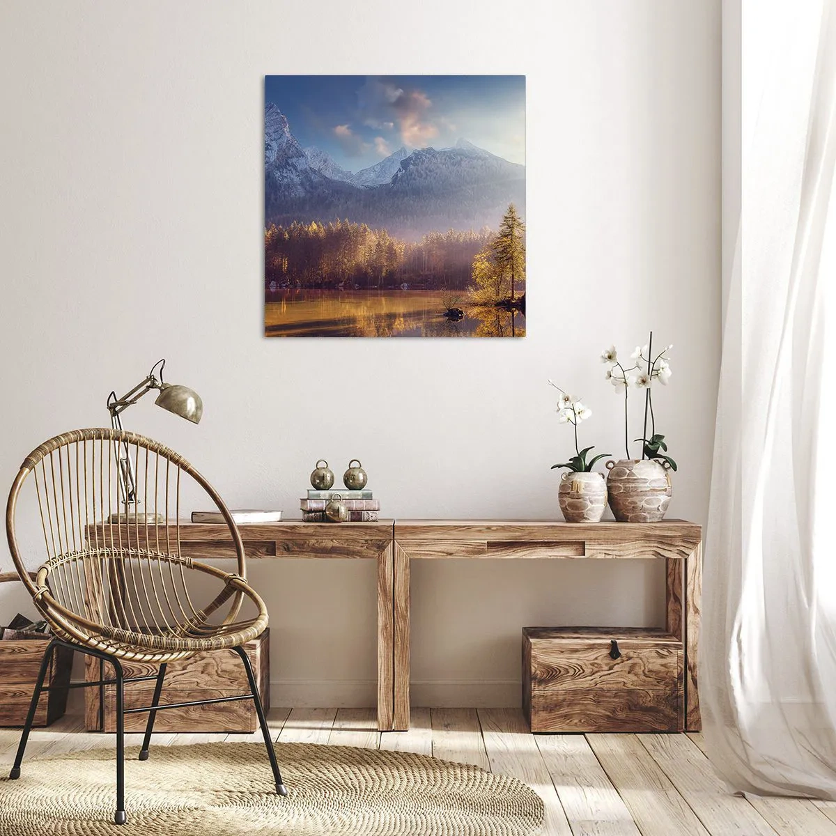 Canvastavla - Bild på duk - I berg och dalar - 60x60 cm