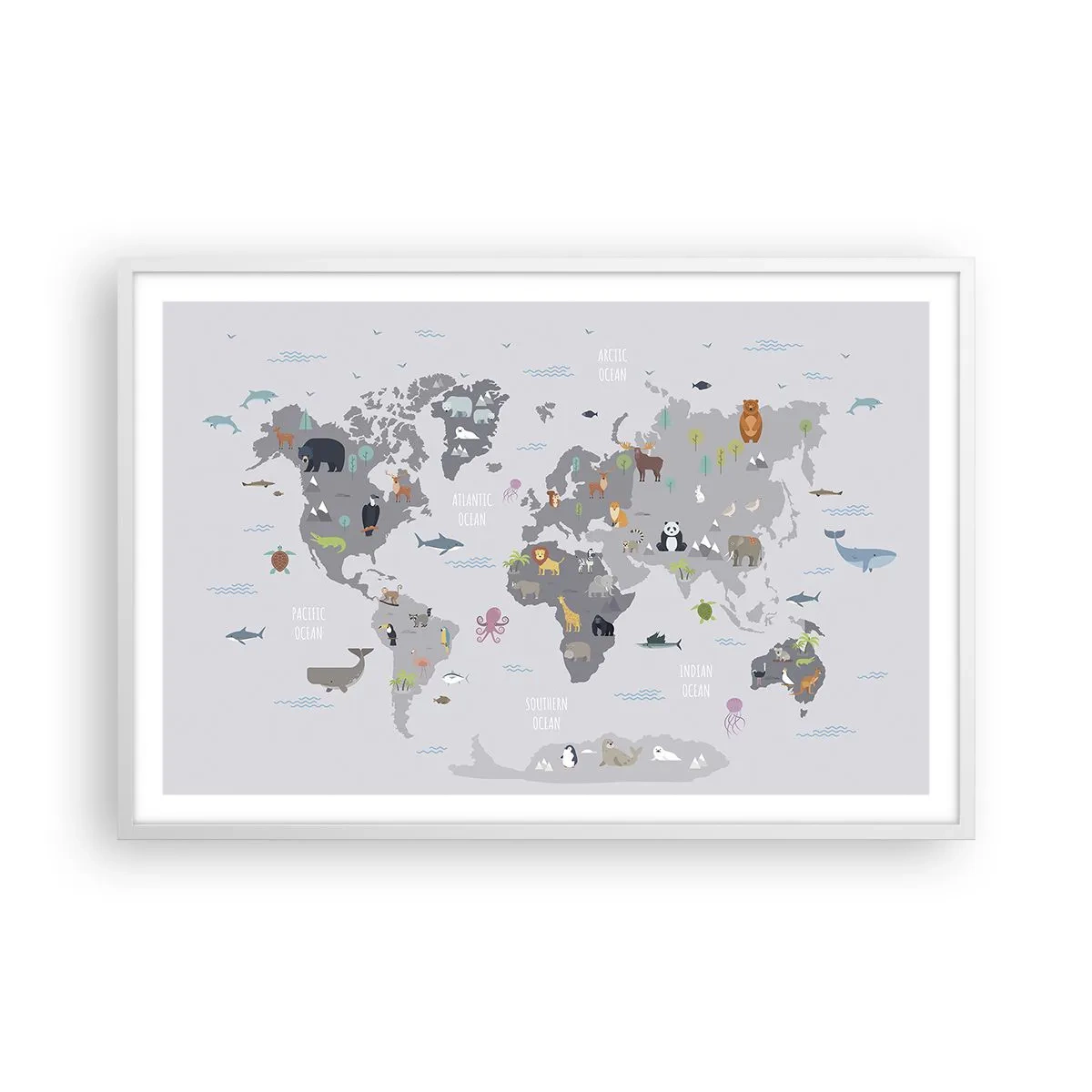 Affisch i vit ram - Säg varifrån du är... - 91x61 cm