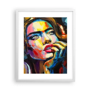 Affisch i vit ram - Drömmar seglar i himlen som fåglar - 40x50 cm