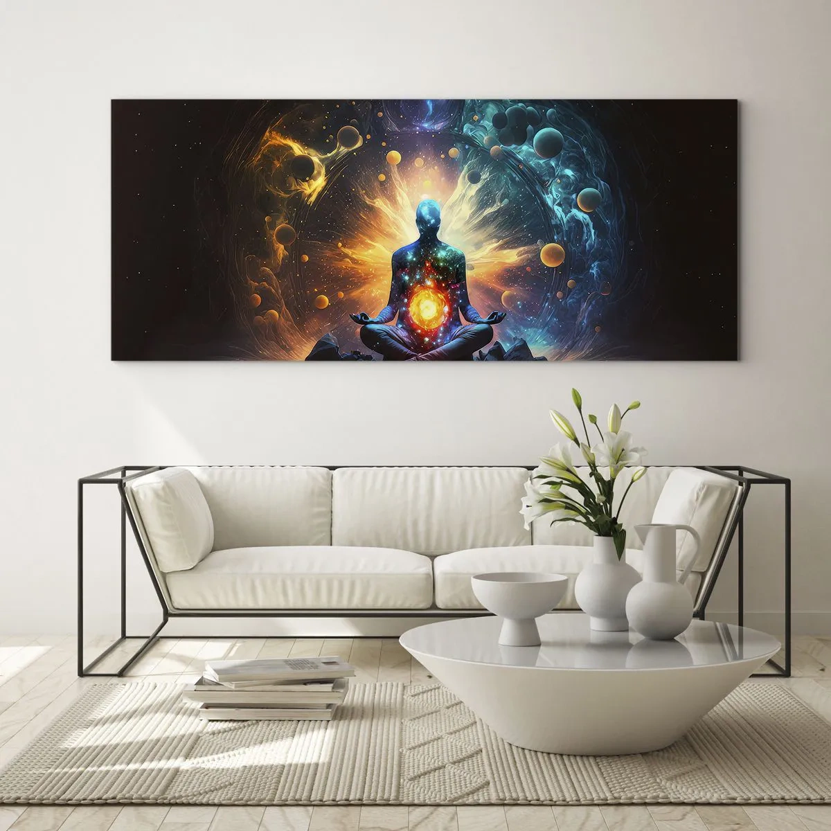 Glastavla - Bild på glas - Kosmisk stillhet - 140x50 cm