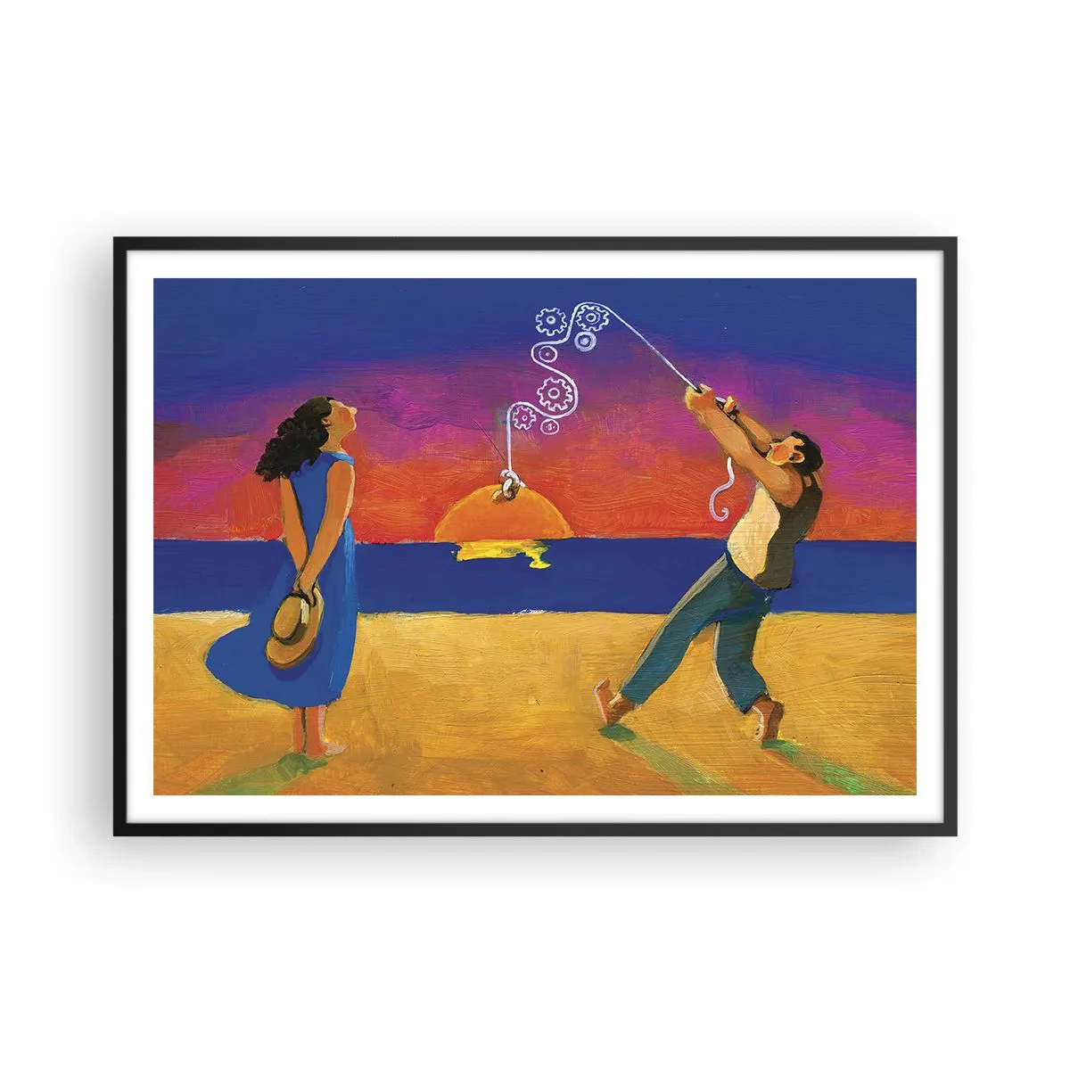 Affisch i svart ram - Mer än en stjärna från himlen - 100x70 cm