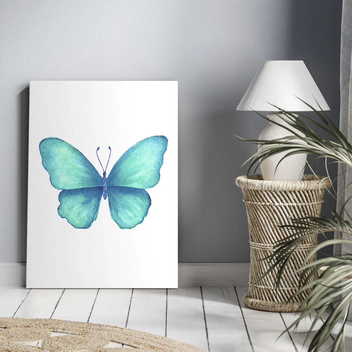 Canvastavla - Bild på duk - Naturlig turkos - 55x100 cm