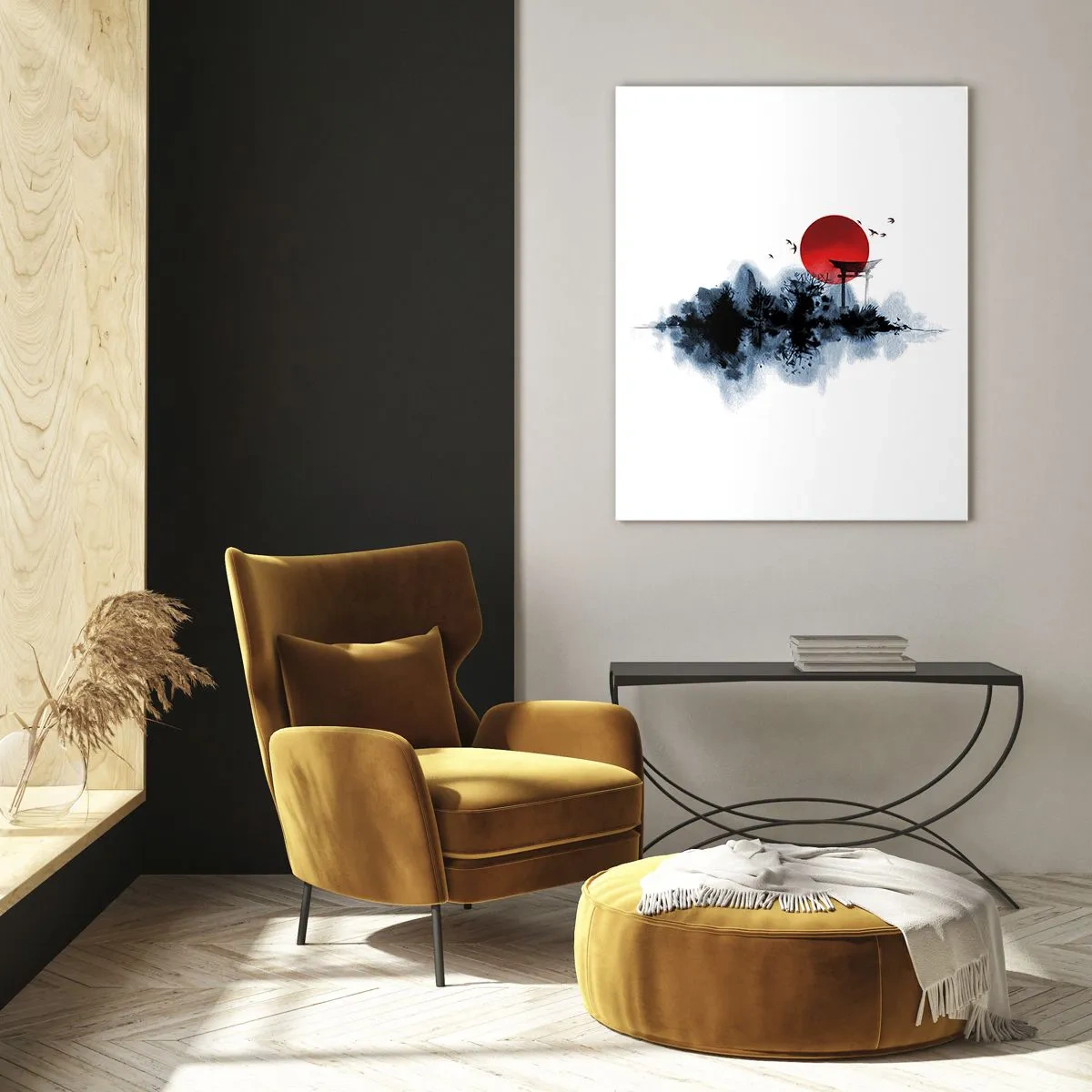 Glastavla - Bild på glas - Japansk utsikt - 50x70 cm