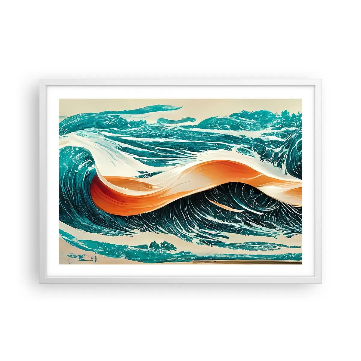 Affisch i vit ram - Surfarens dröm - 70x50 cm