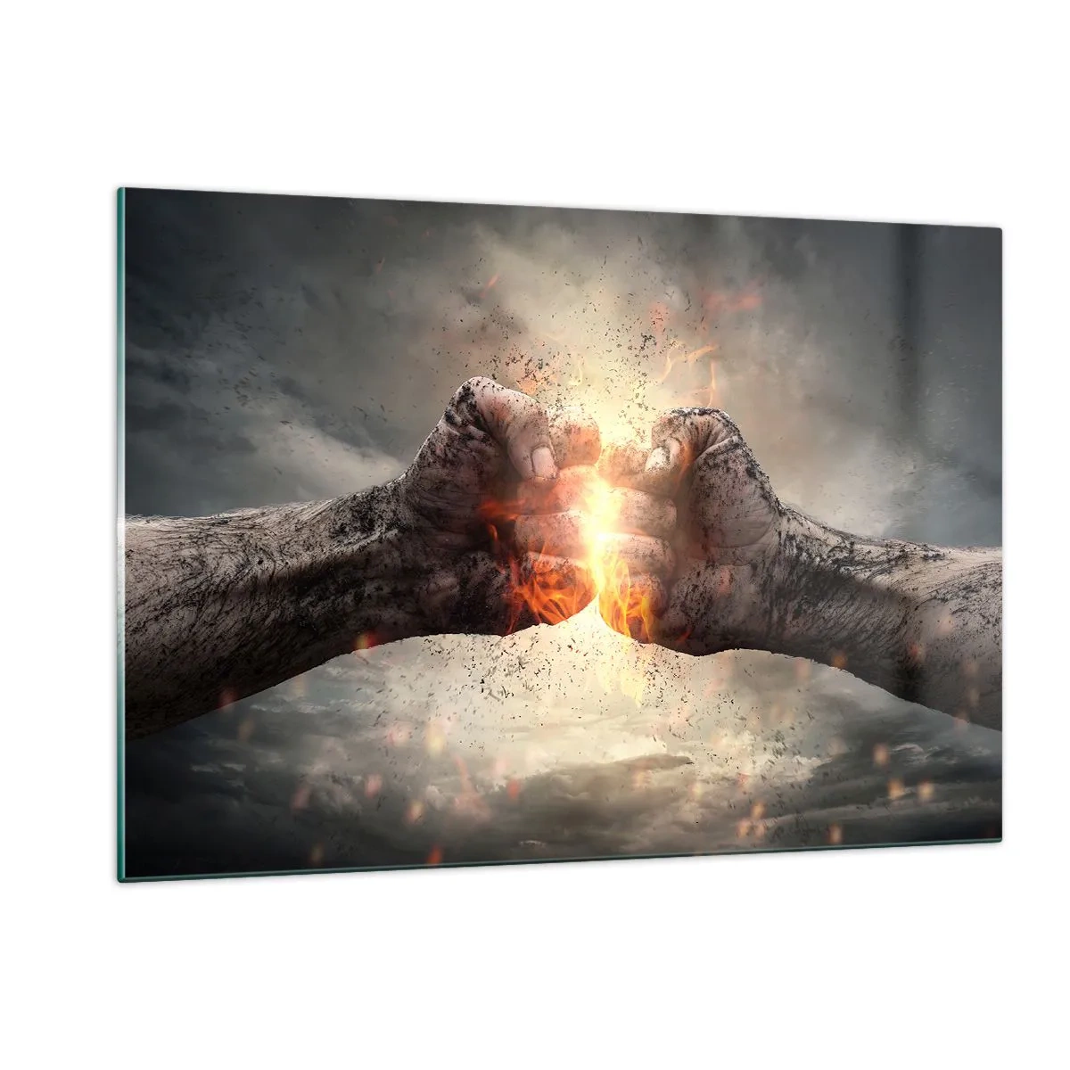 Glastavla - Bild på glas - Stå upp och kämpa - 120x80 cm