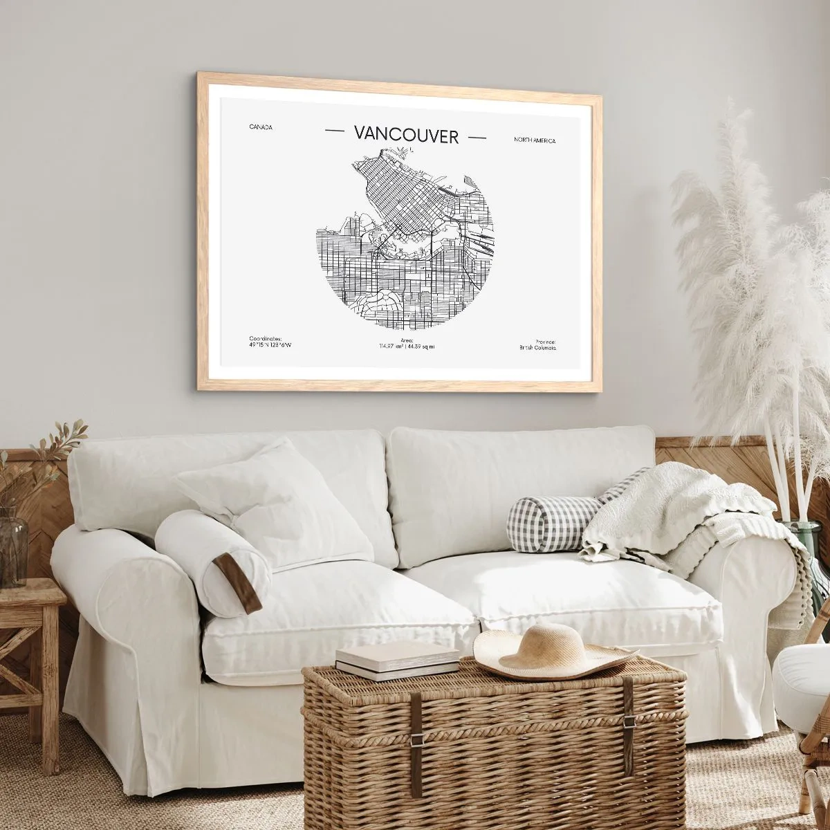 Affisch i ram av ljusek - Vacouvers anatomi - 100x70 cm