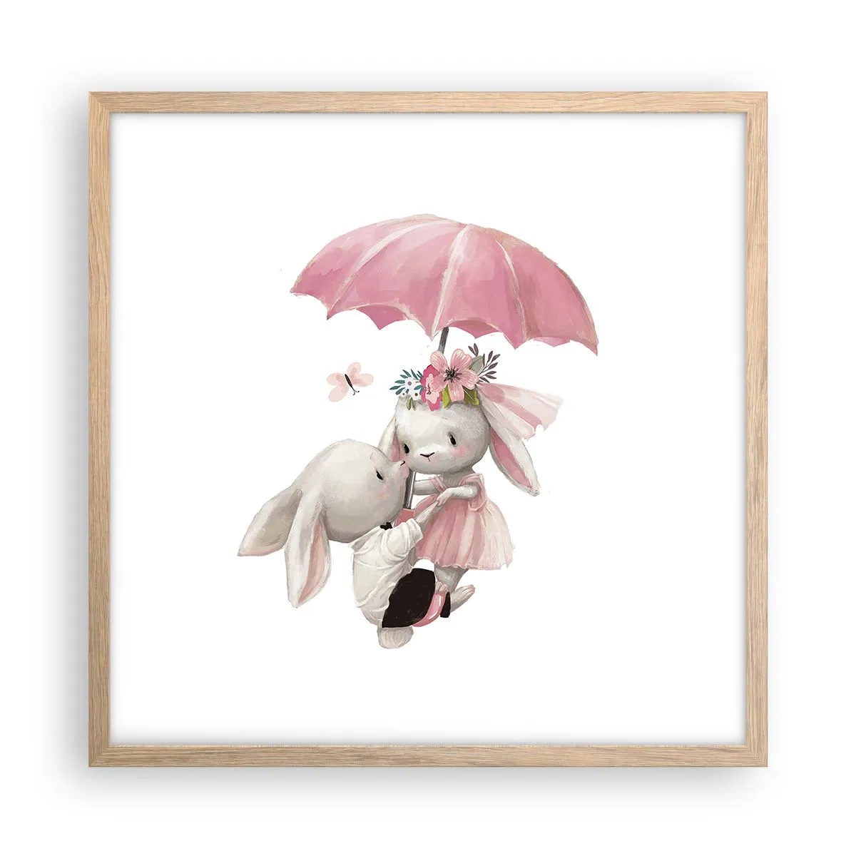 Affisch i ram av ljusek - Det är just kärlek - 50x50 cm