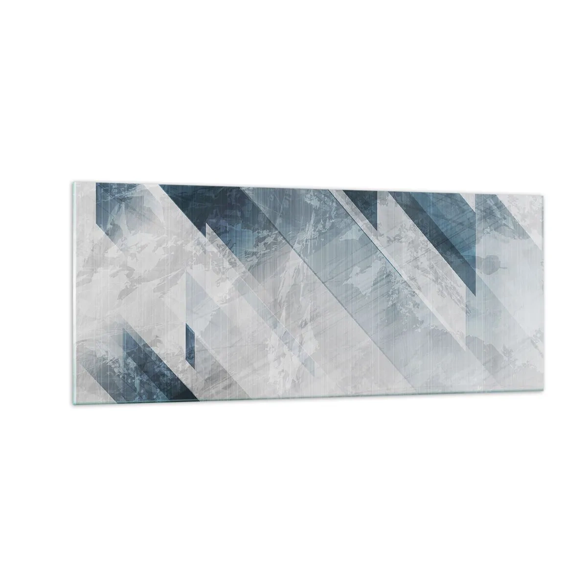 Glastavla - Bild på glas - Tredimensionell komposition – gråhetens rörelse - 100x40 cm