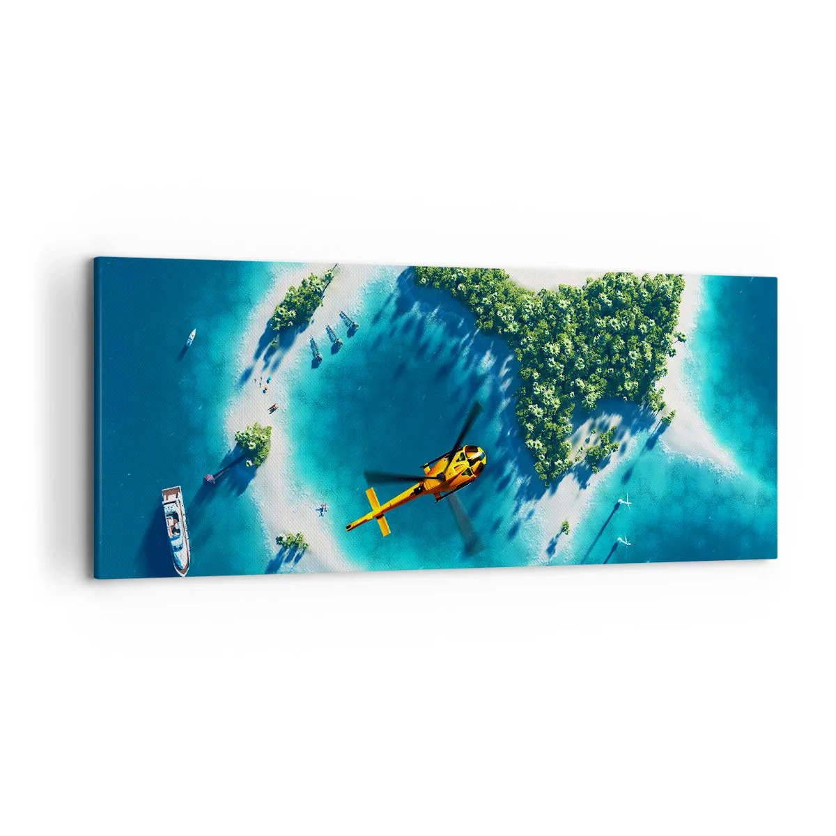 Canvastavla - Bild på duk - Köp dig en ö - 120x50 cm