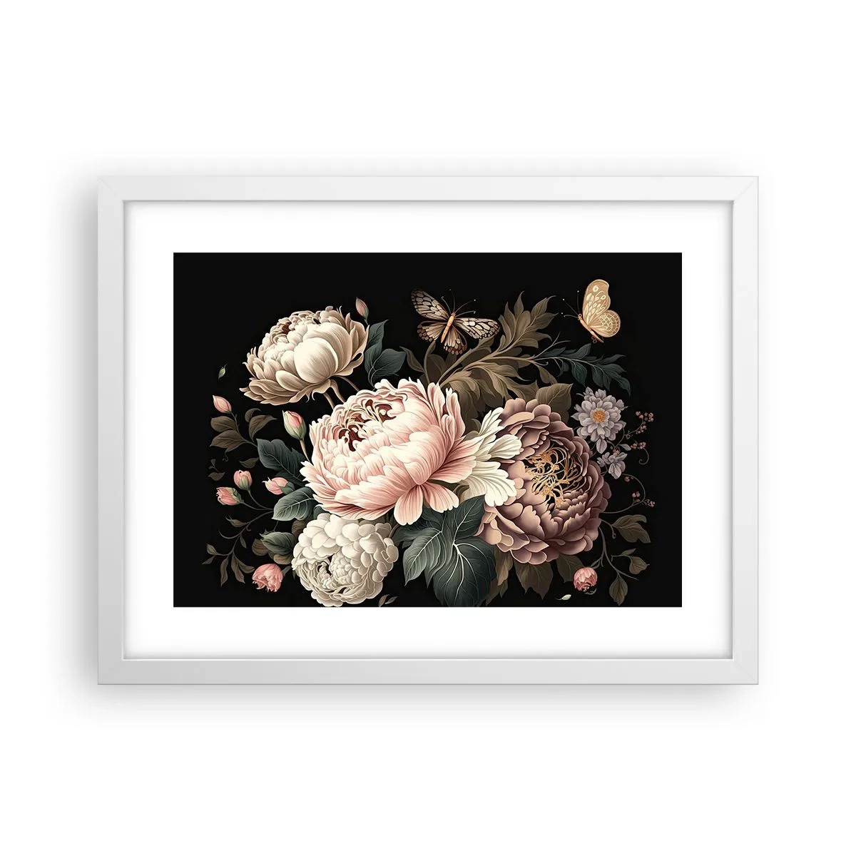 Affisch i vit ram - I barockstil - 40x30 cm