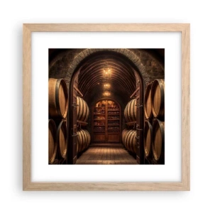 Affisch i ram av ljusek - Stämningsfull källare - 30x30 cm