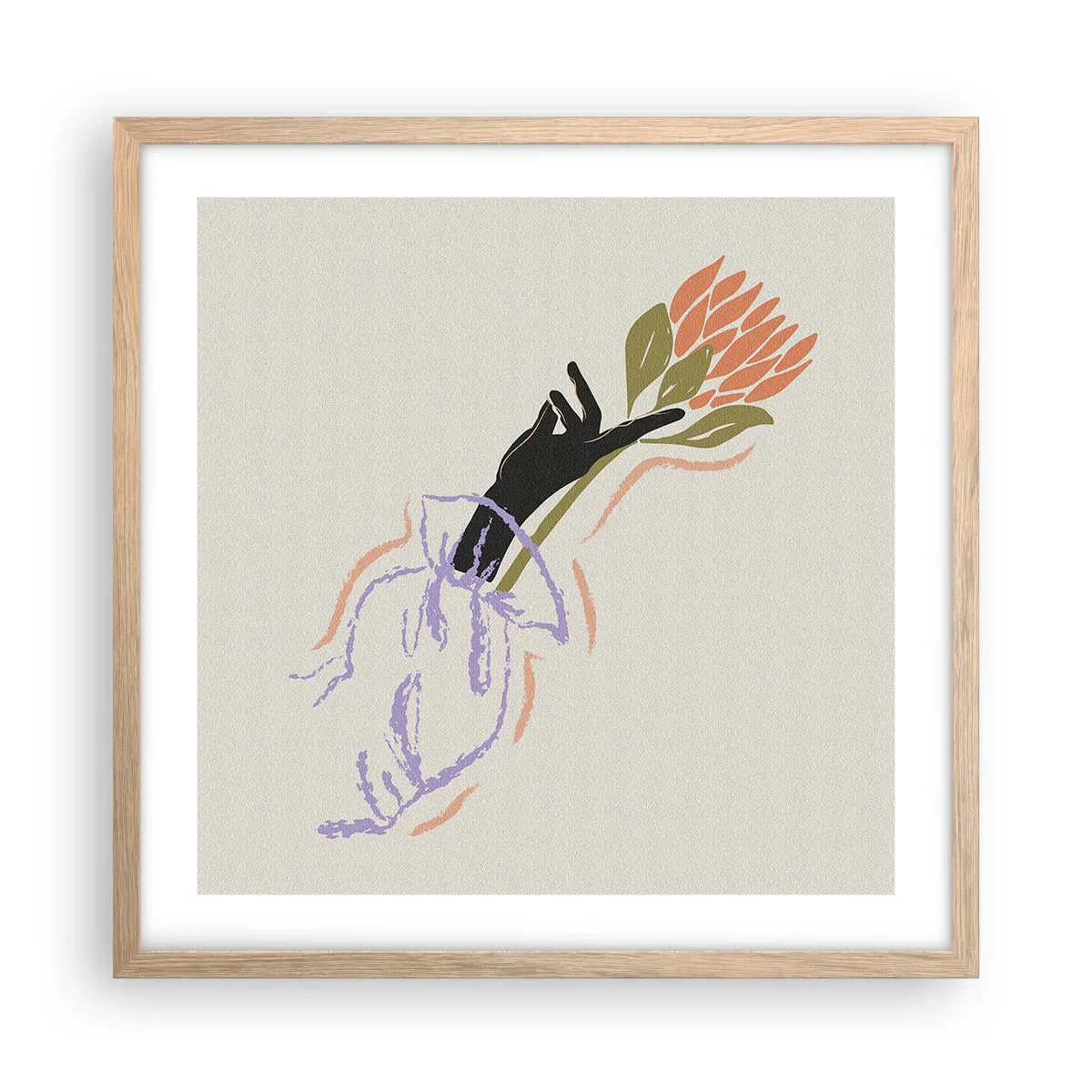 Affisch i ram av ljusek - En systerlig beröring - 50x50 cm