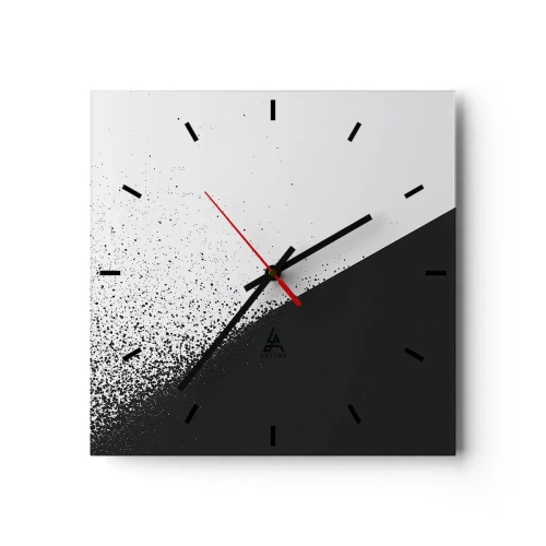 Väggklocka - Klocka på glas - Snabbare, mer - 30x30 cm
