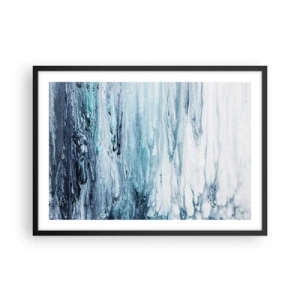 Affisch i svart ram - Blåa istappar - 70x50 cm