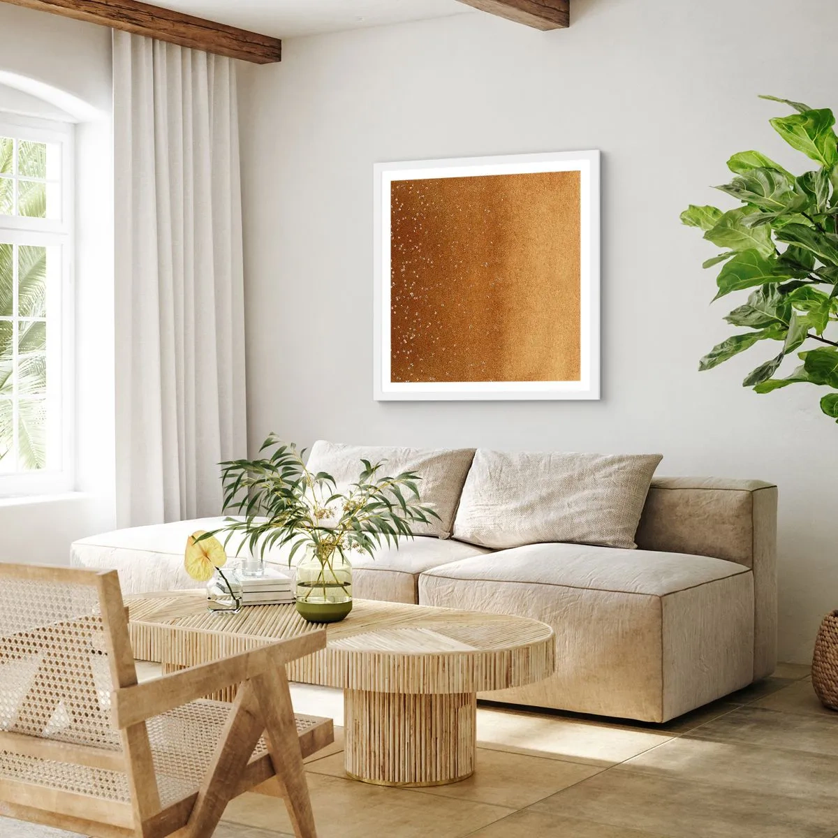 Affisch i vit ram - Ljusets födsel - 30x30 cm