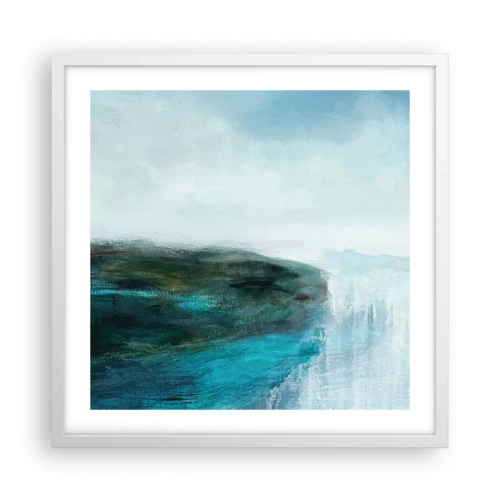 Affisch i vit ram - Marin abstraktion - 50x50 cm