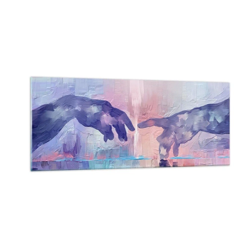 Glastavla - Bild på glas - Den gudomliga gnistan av liv - 100x40 cm