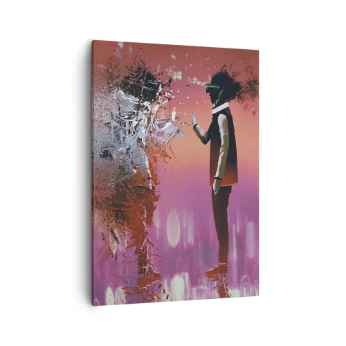 Canvastavla - Bild på duk - Kan man titta in i sig själv? - 50x70 cm