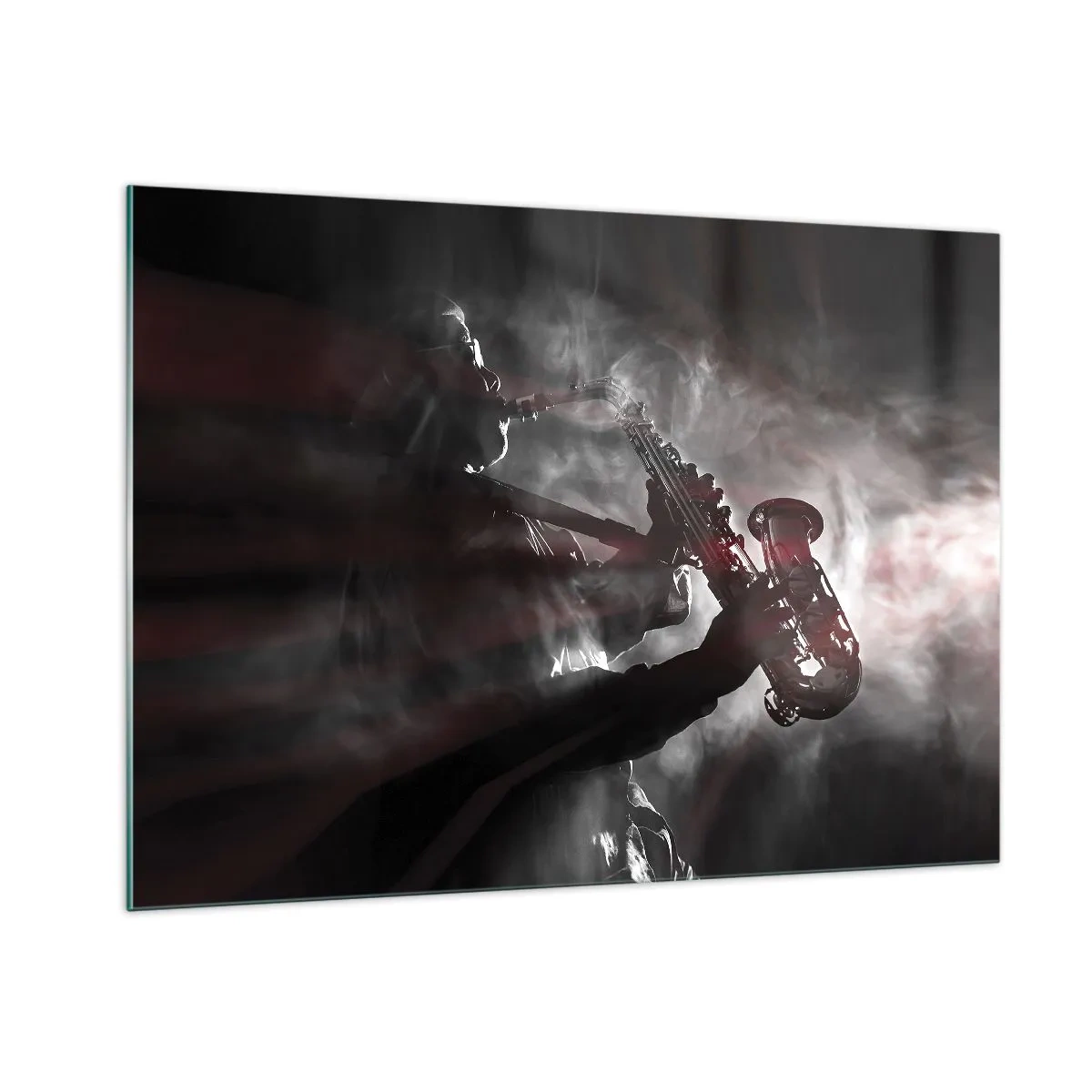 Glastavla - Bild på glas - I jazzens ångor - 100x70 cm