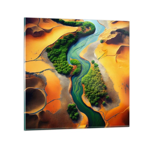 Glastavla - Bild på glas - Livgivande flod - 50x50 cm