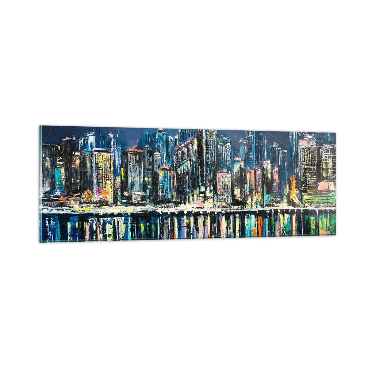 Glastavla - Bild på glas - Ljuskaskad - 90x30 cm