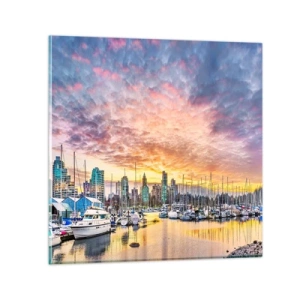 Glastavla - Bild på glas - Tusen seglares stad - 30x30 cm