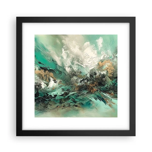 Affisch i svart ram - Smaragdsvart bränna - 30x30 cm