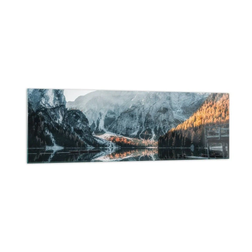 Glastavla - Bild på glas - Spegellandskap - 160x50 cm