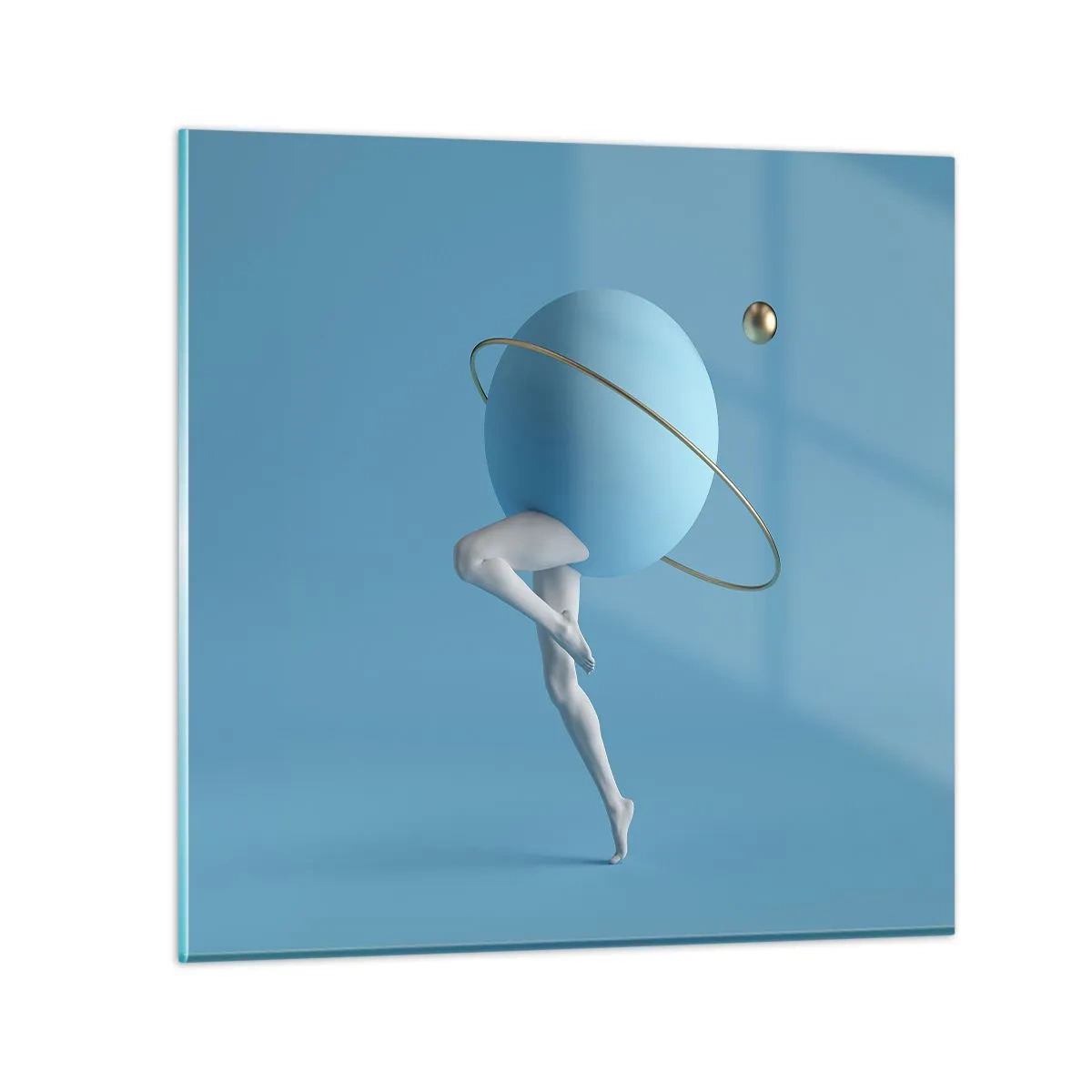 Glastavla - Bild på glas - Och planeterna blir galna - 40x40 cm