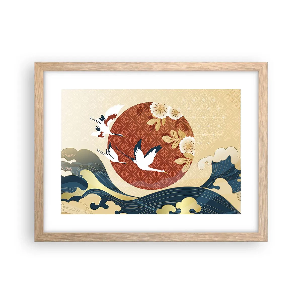 Affisch i ram av ljusek - Japansk saga - 40x30 cm