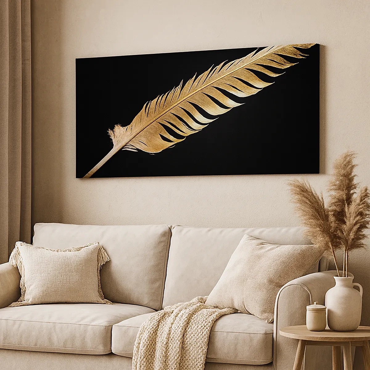 Canvastavla - Bild på duk - Fjäder... - 30x30 cm