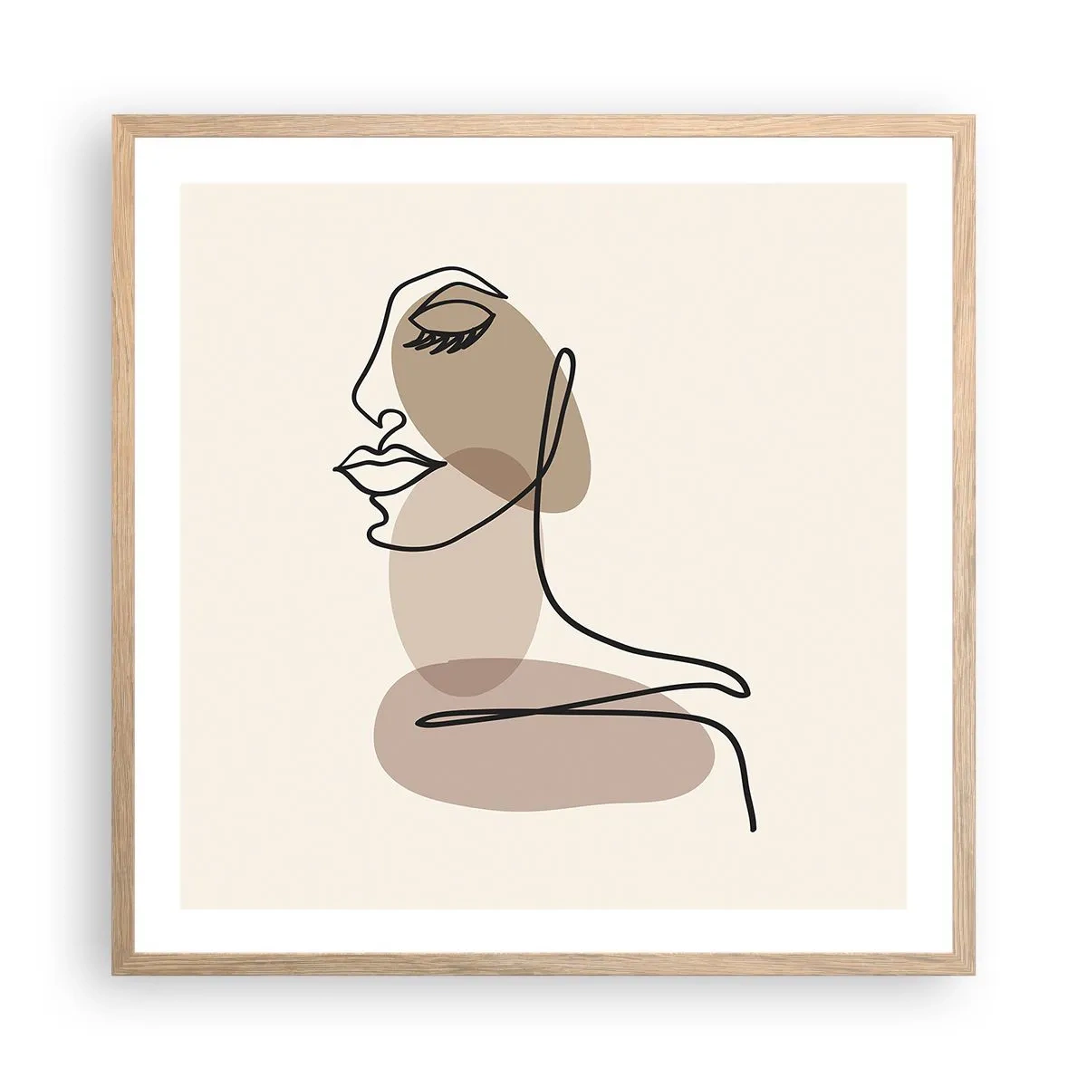 Affisch i ram av ljusek - Skönhetens säkra linje - 60x60 cm