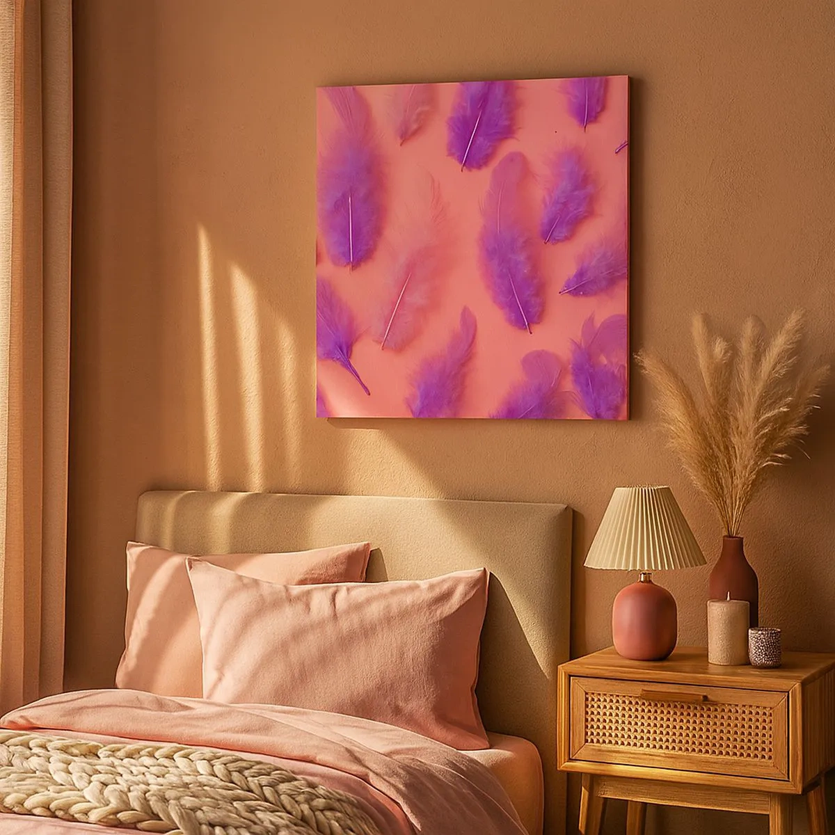 Canvastavla - Bild på duk - Lusten liljefågel - 30x30 cm