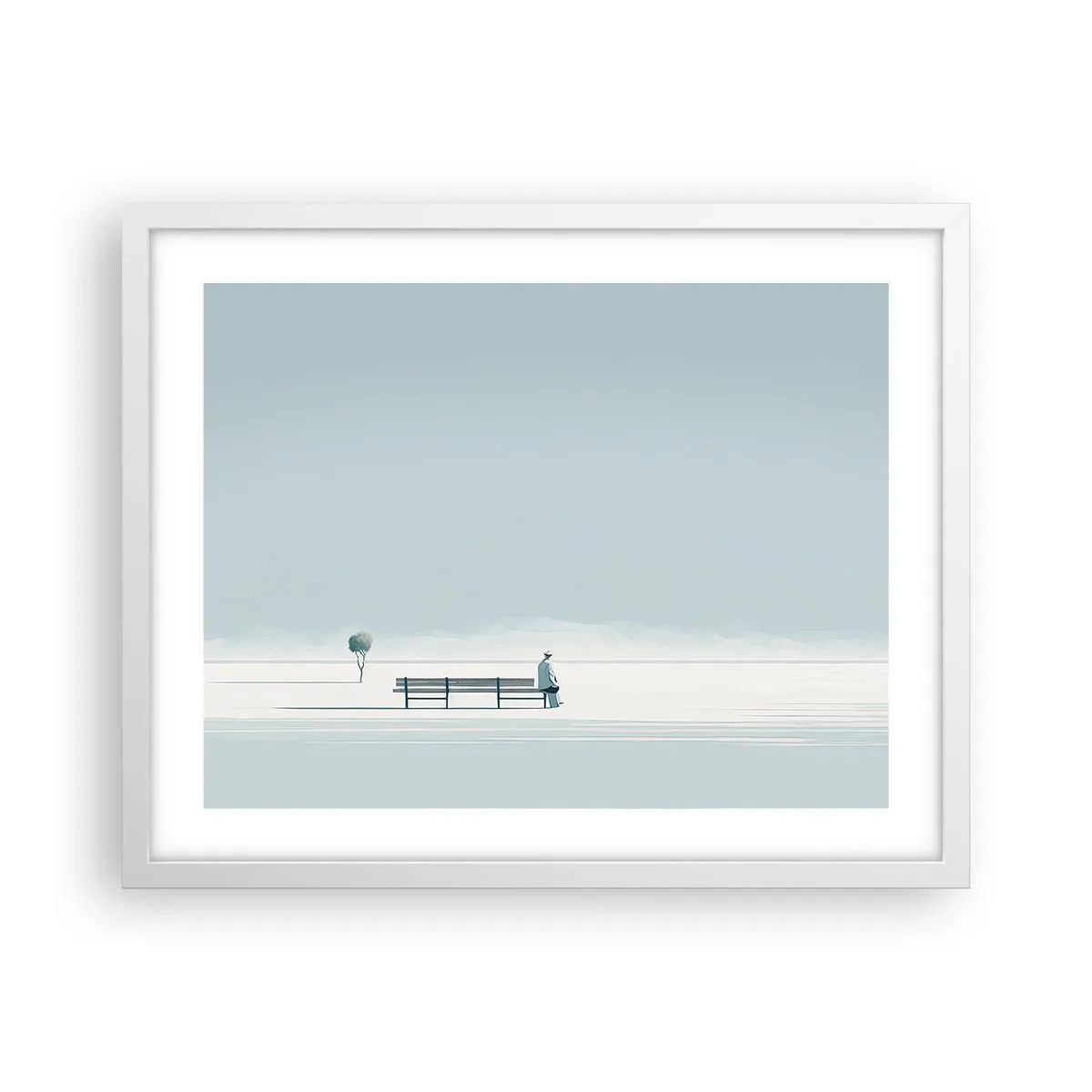 Affisch i vit ram - Ja, jag väntar. - 50x40 cm