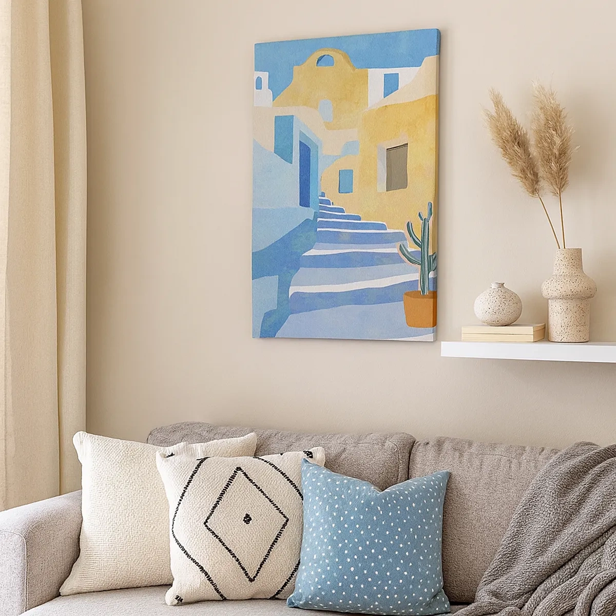 Canvastavla - Bild på duk - En dag i en arabisk stad - 50x70 cm