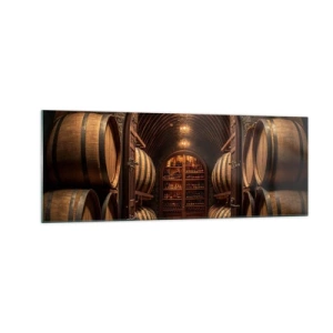 Glastavla - Bild på glas - Stämningsfull källare - 140x50 cm