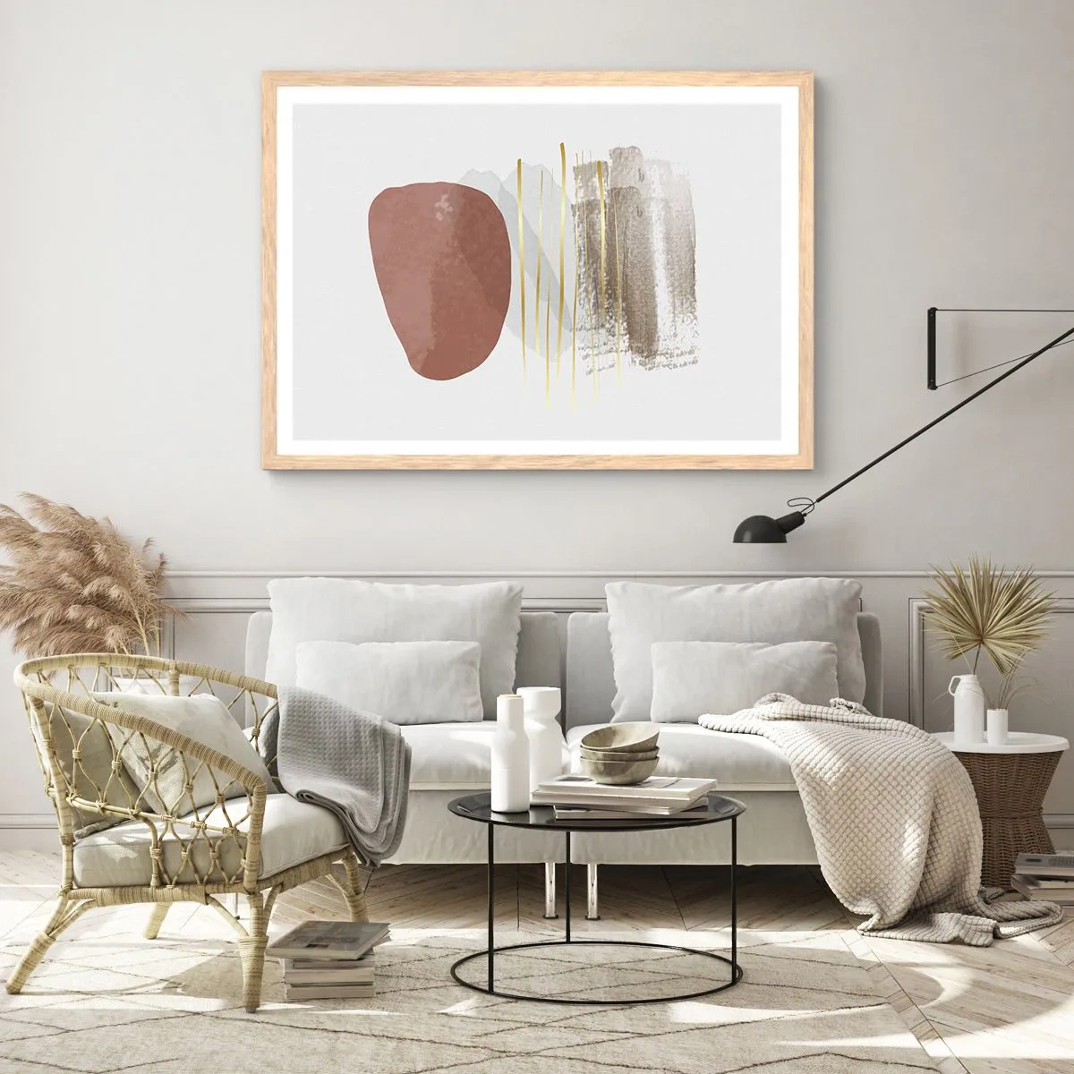 Affisch i ram av ljusek - Abstrakt pelargång - 70x50 cm